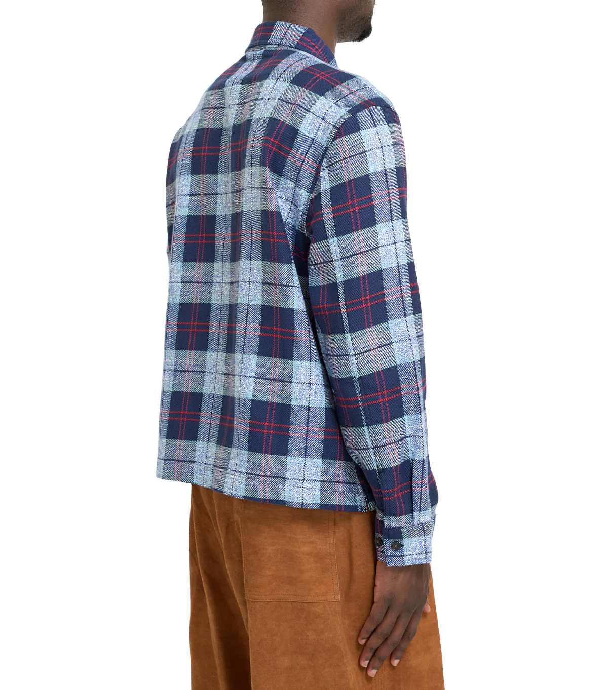 Awake NY Flannel Zip Shirt Blue - Image 3