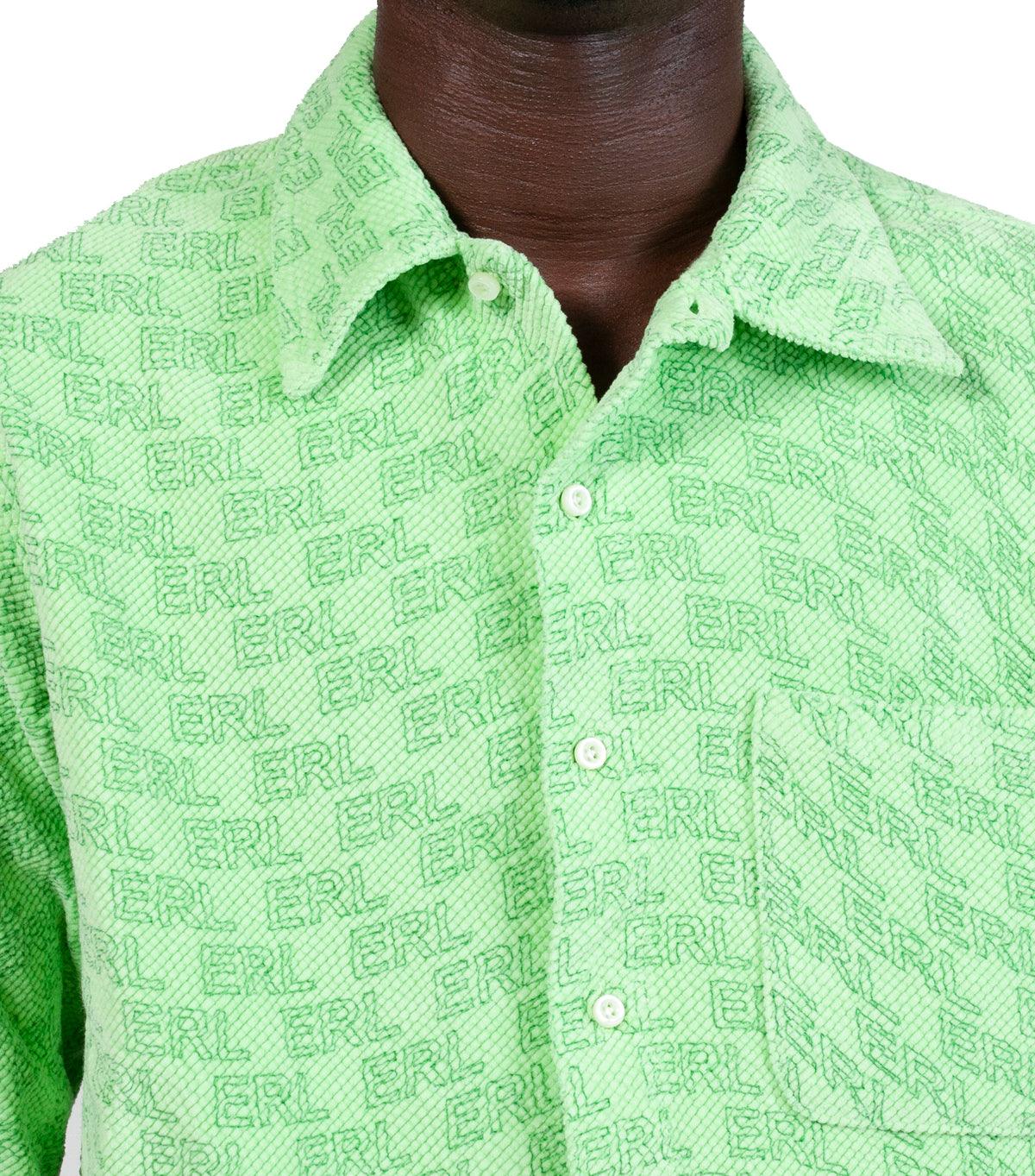 ERL Straight Hem Shirt Green - Image 4