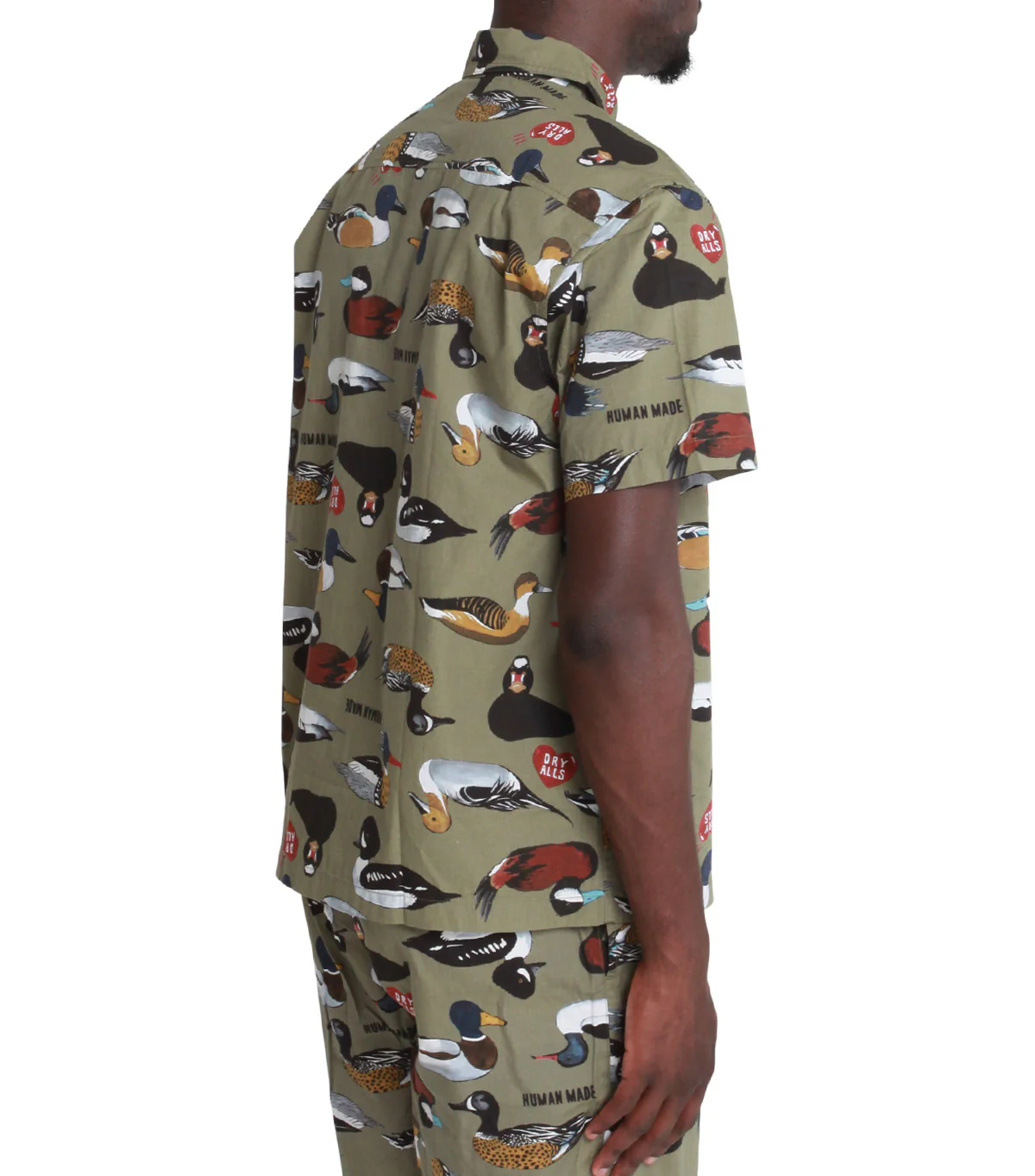 Human Made Duck Short Sleeve Shirt Olive - Image 3