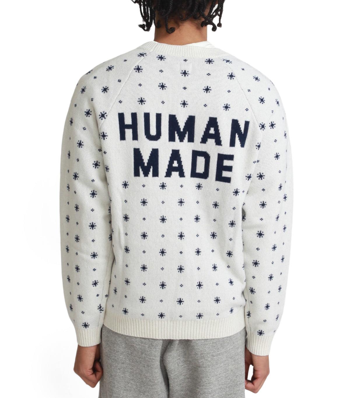 Human Made Polar Bear Jacquard Knit Sweater White - Image 4