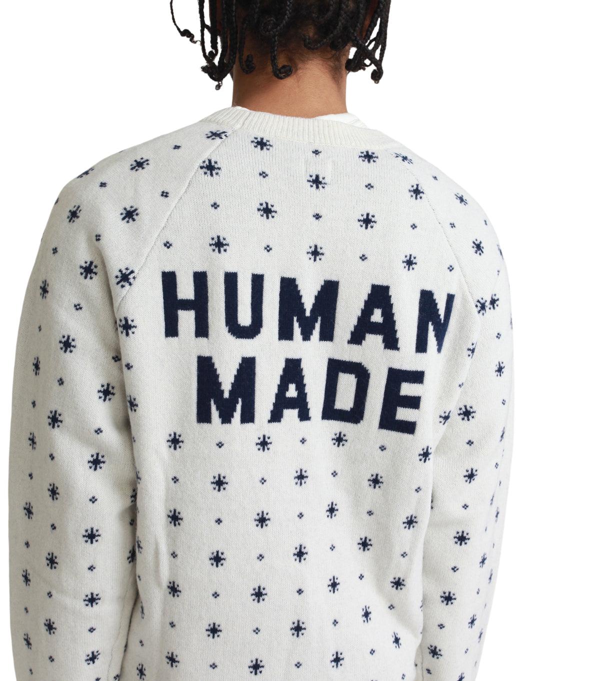 Human Made Polar Bear Jacquard Knit Sweater White - Image 5
