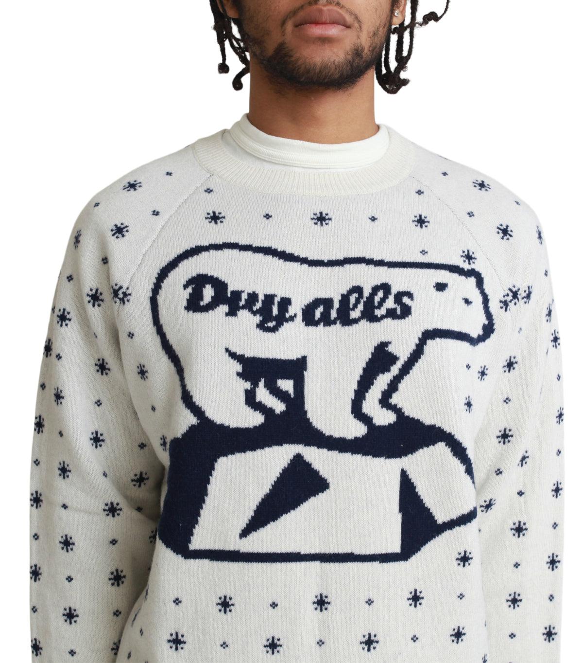 Human Made Polar Bear Jacquard Knit Sweater White - Image 6