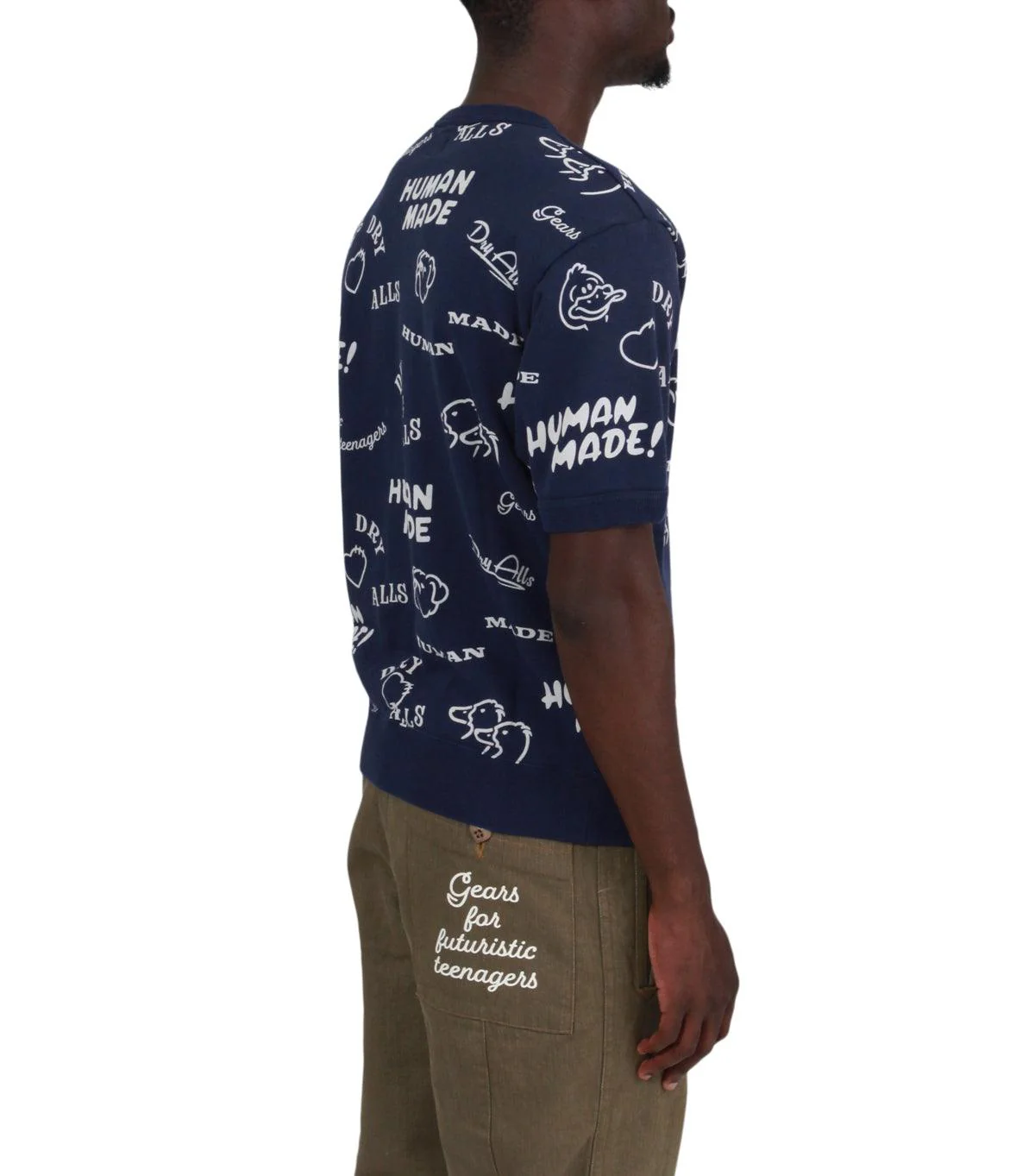 Human Made Printed S/S Sweatshirt Navy - Image 3