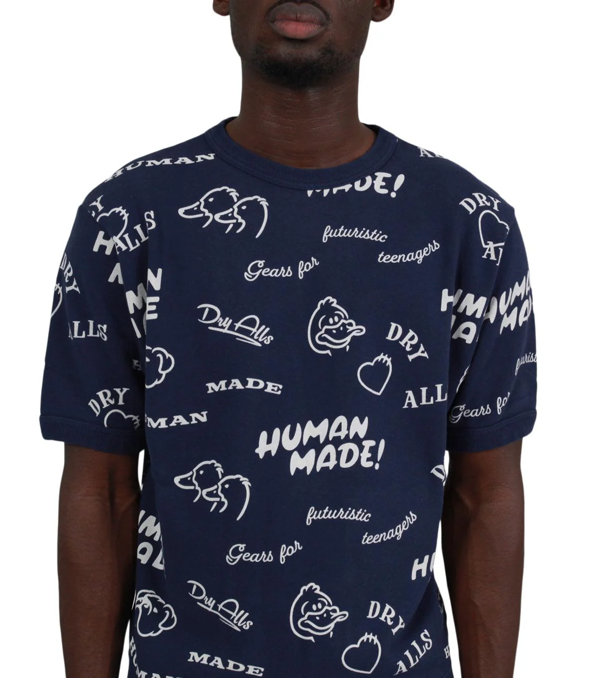 Human Made Printed S/S Sweatshirt Navy - Image 4