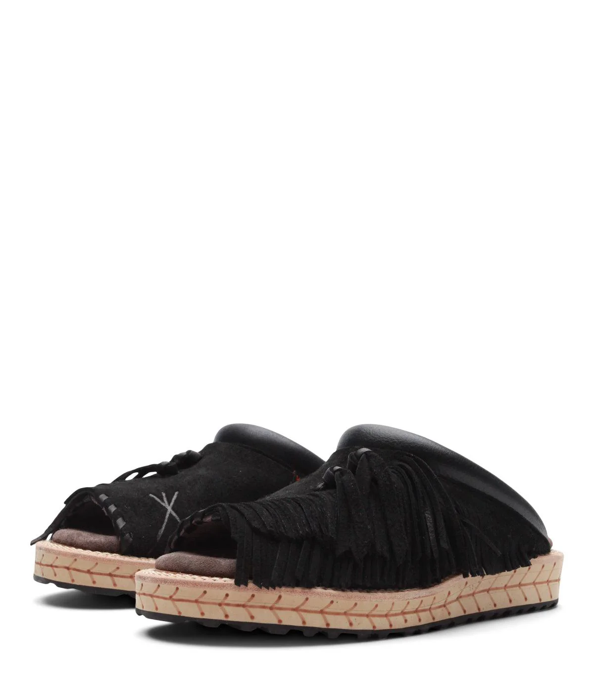 Kapital Deer Leather Pueblo Sabot Sandals Black - Image 3