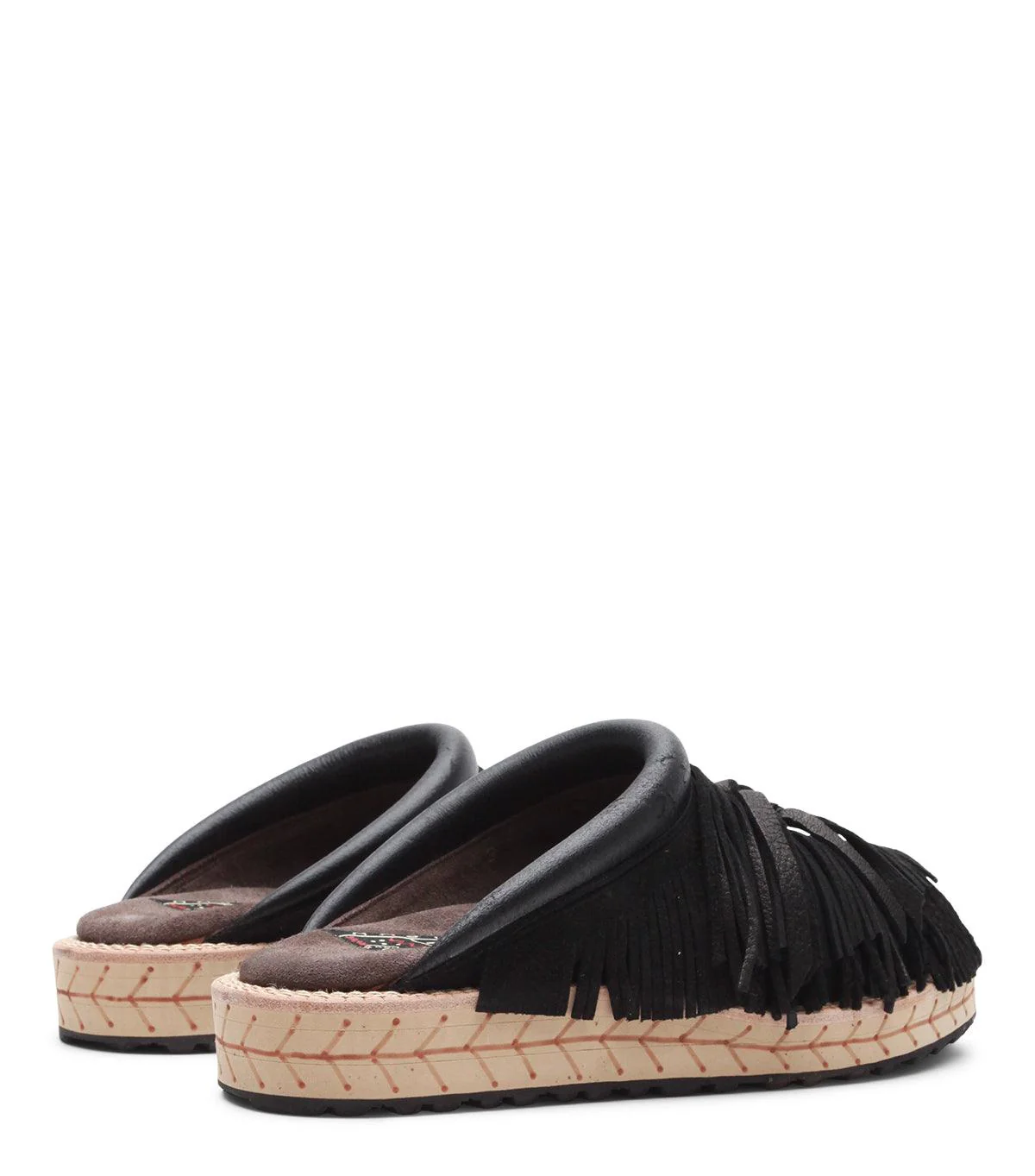 Kapital Deer Leather Pueblo Sabot Sandals Black - Image 4