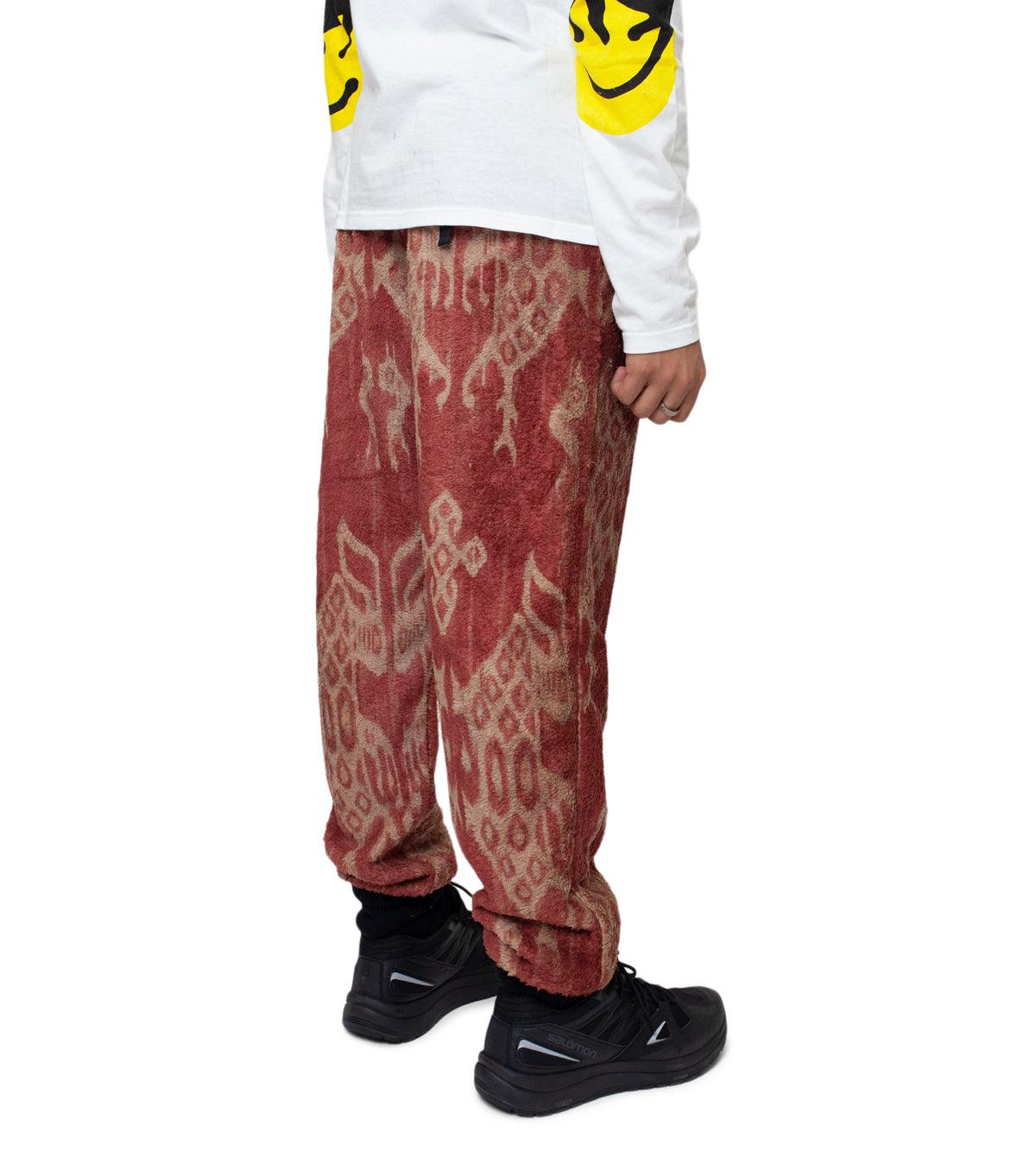 Kapital Java Kasuri Fleece Easy Pants Red - Image 3