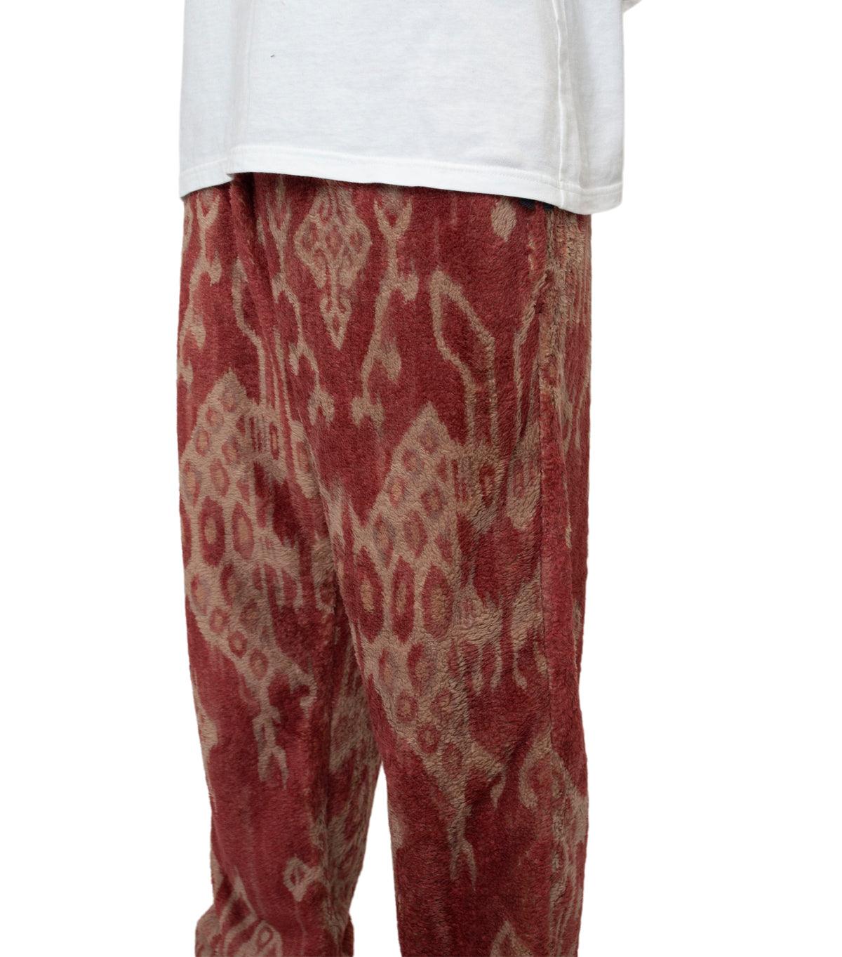 Kapital Java Kasuri Fleece Easy Pants Red - Image 4