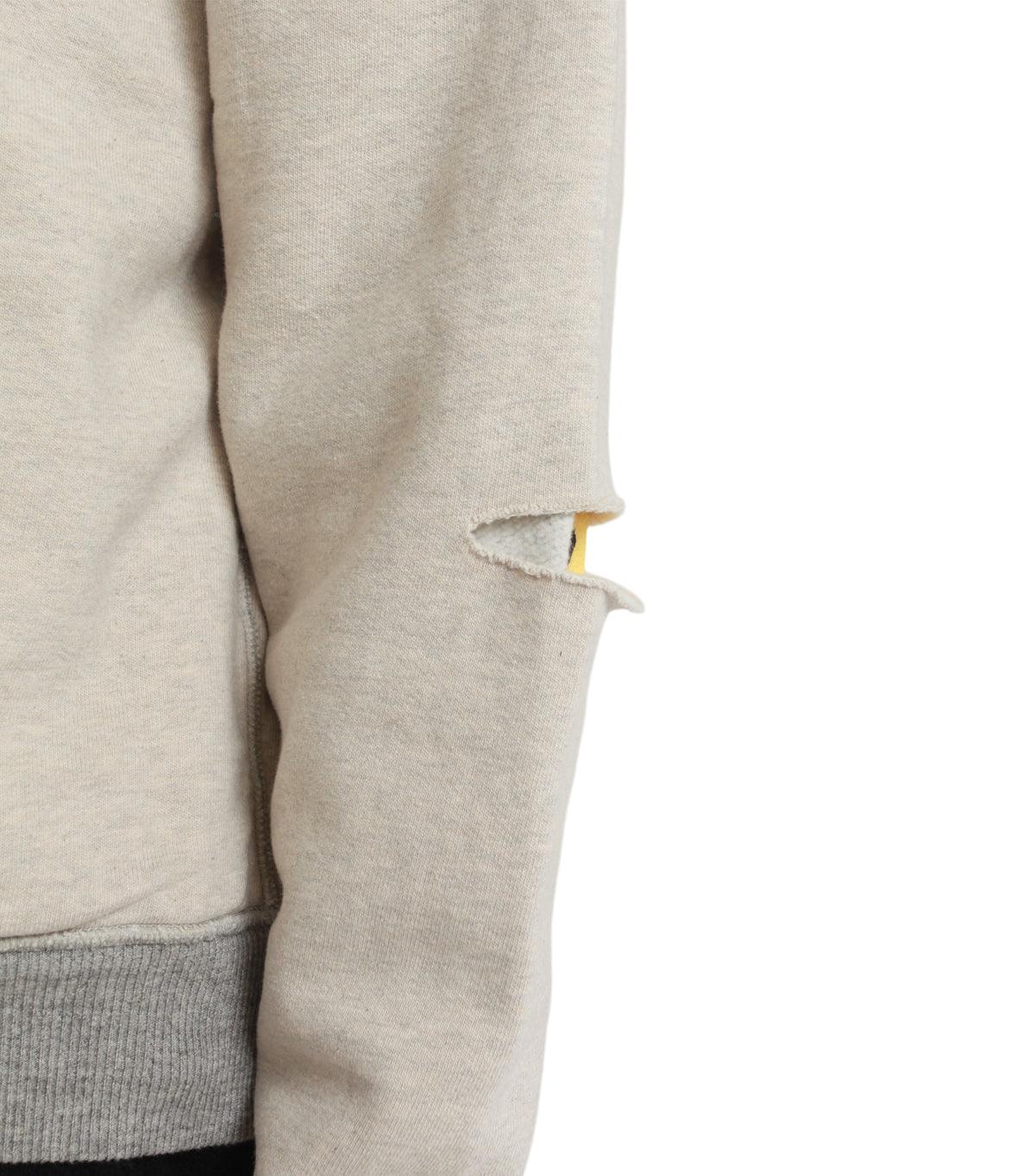 Kapital Top Sweater Knit Reversible Elbow-Rip Sweater Coneybowy Ecru Grey - Image 7