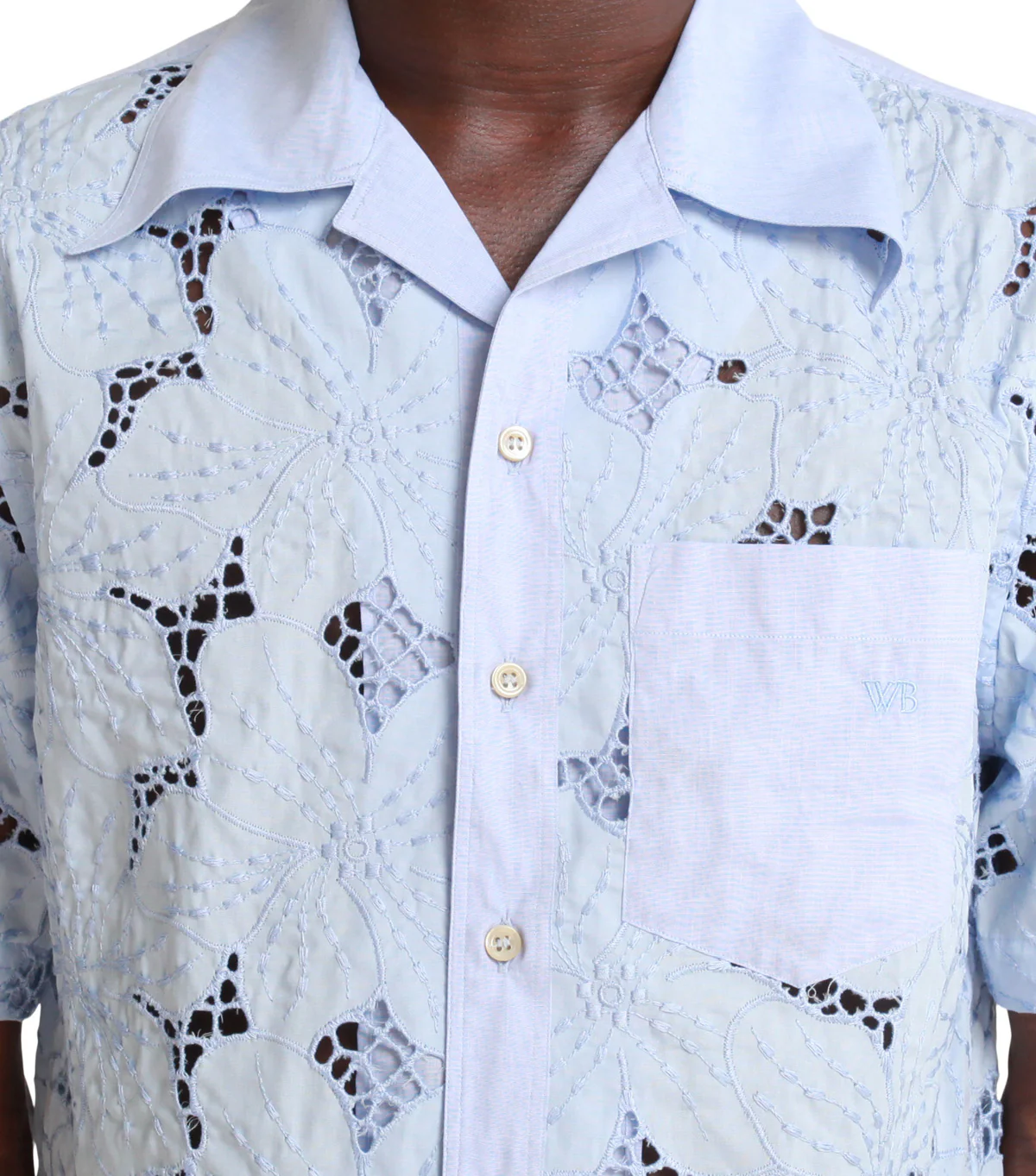 Wales Bonner Highlife Bowling Shirt Light Blue - Image 4